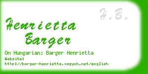henrietta barger business card